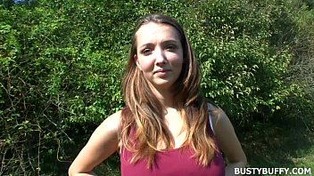 Big-tits Busty Buffy fucked outdoors in POV