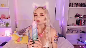 Leah-meow Too big toy for a little pussy Leah Meow