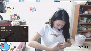 Celebrity Twitch streamer japanese flashing perfect shape boobs in an exciting way