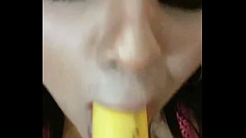 Licking Latina Miss Madii Banana blowjob Tease