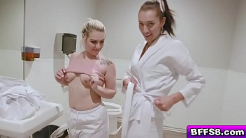 Olivia-grey Karate hotties Abigail Peach Bella Rolland and Olivia Grey pleases their trainers fat rod and c.